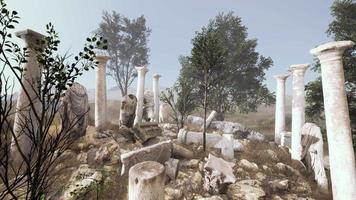 ancient roman ruins with broken statues video