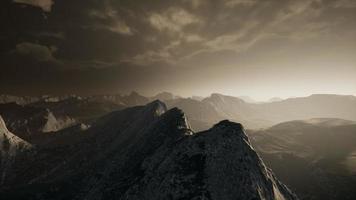 Dramatic sky over steps in a mountain. video