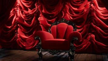 luxuriöse theatervorhangbühne mit stuhl video