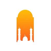 Mosque icon in the evening vector