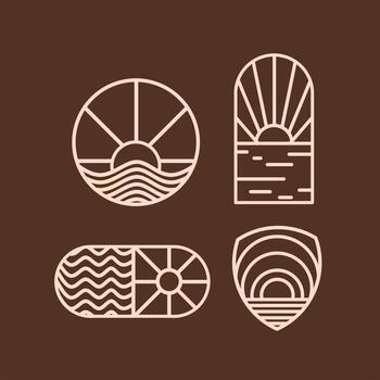 conjunto de logotipos aleatorios vector