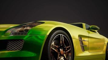 luxury sport car in dark studio with bright lights video