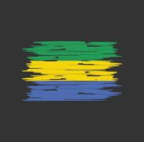 Gabon Flag Brush vector