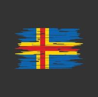 Aland Islands Flag Brush vector