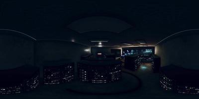 VR360 futuristic dark Data center with metal and lights video