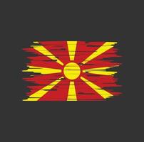 pincel de bandera de macedonia del norte vector