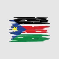 South Sudan Flag Brush vector