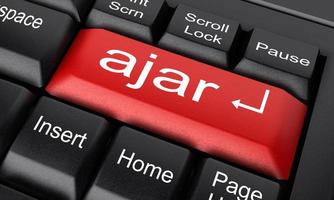 ajar word on red keyboard button photo