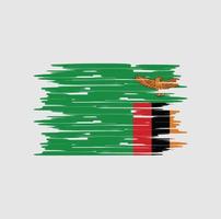 Zambia Flag Brush vector