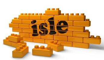 isle word on yellow brick wall photo