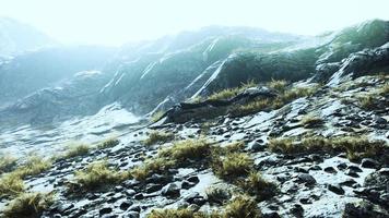 landscape of mountains with dry grass in summer season video