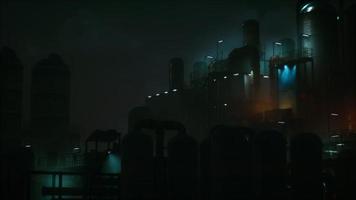 Petrochemical industry factory at night video