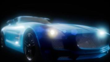 coche deportivo de lujo en estudio oscuro con luces brillantes video