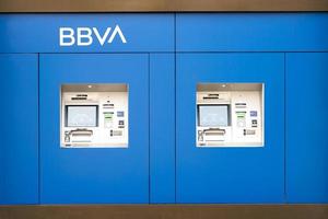 ATM machines of Bank BBVA in the city photo