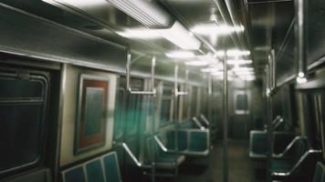 Inside of the old non-modernized subway car in USA video