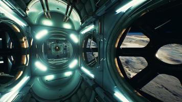 dark space ship futuristic interior video