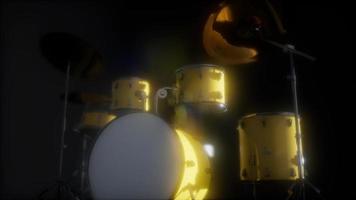 drum set with DOF and lense flair video