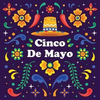 cinco de mayo fondo plano vector