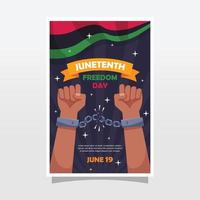 cartel plano del día de la libertad de junio vector