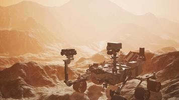 Curiosity Mars Rover exploring the surface of red planet video