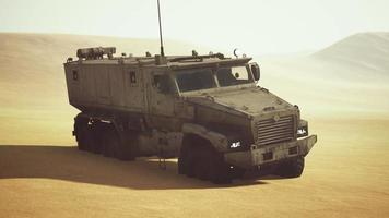 Armoured military truck in desert video