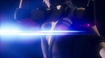 cyberpunk young woman, futuristic style video