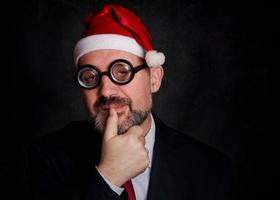 funny man in christmas photo