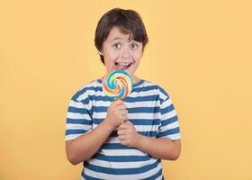 funny child  with lollipop photo