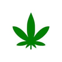 Vector cannabis leaf or hemp or marijuana, herbal plant for medical treatment icon