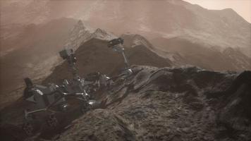 Curiosity Mars Rover exploring the surface of red planet video