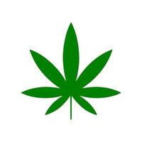 Vector cannabis leaf or hemp or marijuana, herbal plant for medical treatment icon