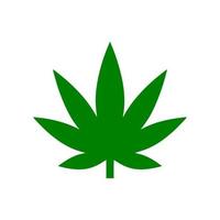 Vector cannabis leaf or hemp or marijuana, herbal plant for medical treatment icon