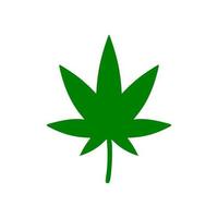 Vector cannabis leaf or hemp or marijuana, herbal plant for medical treatment icon