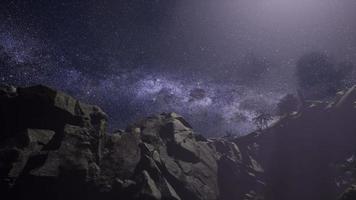 Milky Way Galaxy over Sandstone Canyon Walls video