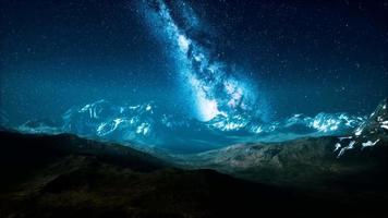 Milky Way over the mountain peaks video