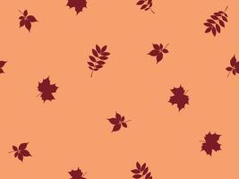 Autumn fall dark red leaves pattern seamless background vector illustration