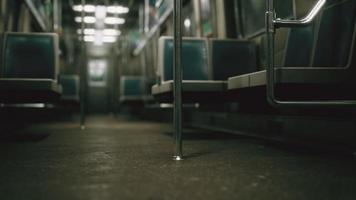 Inside of the old non-modernized subway car in USA video