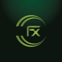 diseño del logotipo de la letra fx sobre fondo negro. concepto de logotipo de letra de iniciales creativas fx. diseño de iconos fx. vector