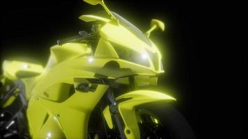 moto sport bike en estudio oscuro con luces brillantes video