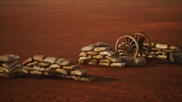 Pistolet derrière des sacs de sable pendant la guerre civile américaine video