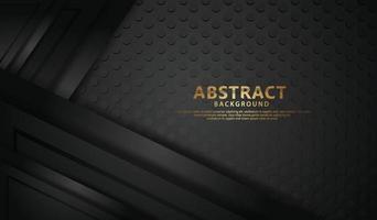 elegante y futurista línea abstracta dorada sobre fondo negro de puntos vector