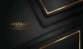 Elegant and futuristic abstract line gold on dots black background vector