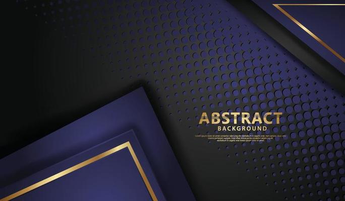 Luxury dark blue and black overlap layers background