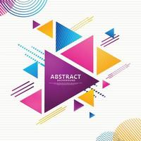 Dynamic and futuristic abstract minimalist colorful triangles with modern pattern background vector