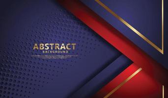 Luxury dark red and blue overlap layers background vector