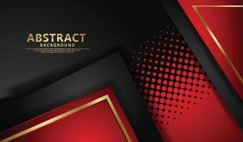 Luxury dark red and black overlap layers background vector