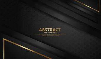 elegante y futurista línea abstracta dorada sobre fondo negro de puntos vector