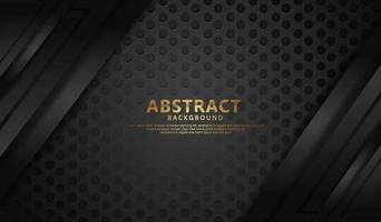 elegante y futurista línea abstracta dorada sobre fondo negro de puntos vector