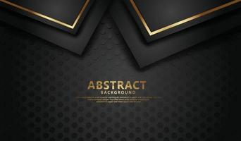 elegante y futurista línea abstracta dorada sobre fondo negro de puntos vector