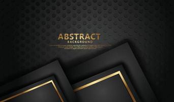 elegante y futurista línea abstracta dorada sobre fondo negro de puntos vector